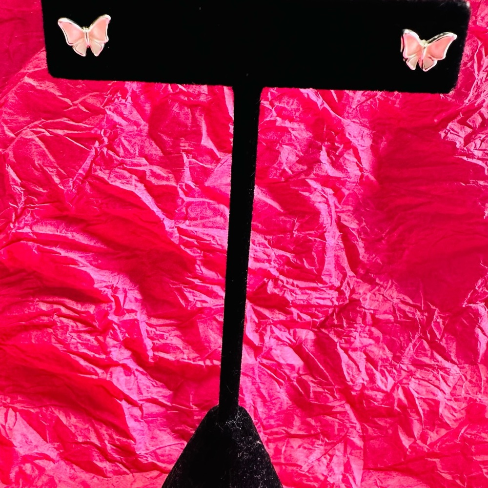 Pink Butterfly Earrings